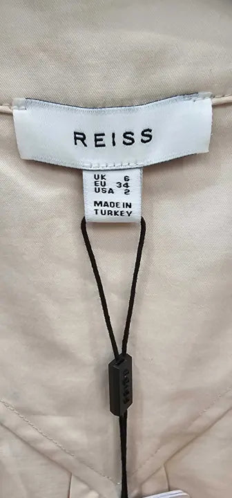 Reiss - Nude Layla Cotton Blend Shirt - Beige Size: Uk6