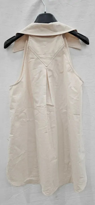 Reiss - Nude Layla Cotton Blend Shirt - Beige Size: Uk6
