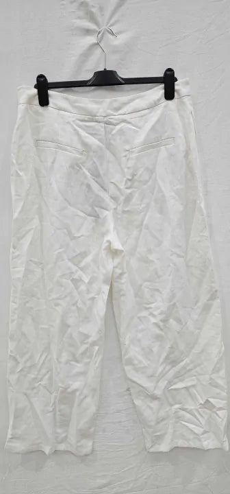 Phase Eight - White Bianca High Rise Linen Trouser - Cream Size: Uk16