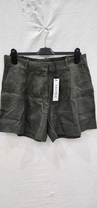 N°· Eleven - Olive Linen Tailored Short - Green Size: L