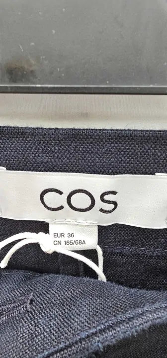 Cos - Mar Linen Trouser - Blue Size: 36