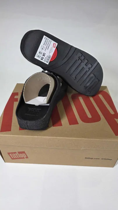 Fitflop - Sparkle Black Halo Shimmer Toe Post Sandal Size: Uk 6
