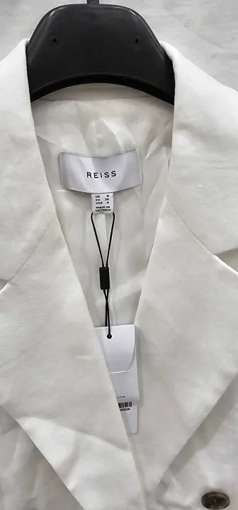 Reiss - White Hollie Linen Blend Blazer - White Size: Uk8