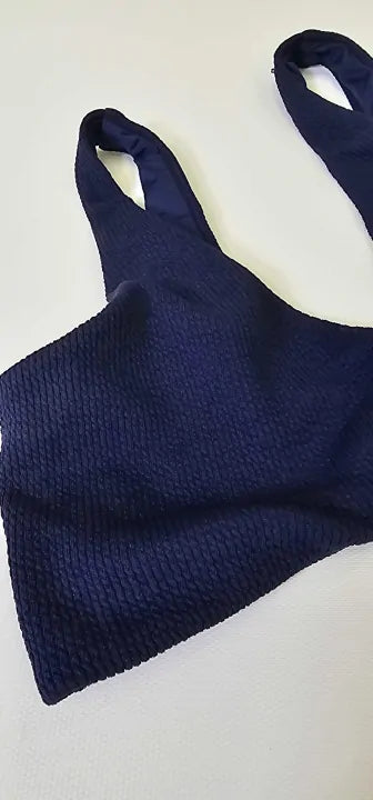 Melissa Odabash - Navy Ridges Hamptons Bikini Top - Navy Size: Uk14