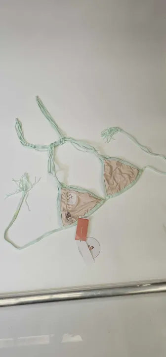 Pq-azu-760r-l-blue-blue Azura Mila Triangle Bikini Top-blue Size: L