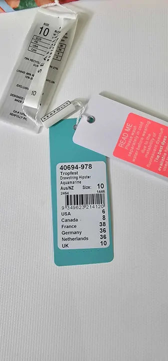 Seafolly-40694-978 Aquamarine-10-blue-aquamarine Tropfest Drawstring Hipster-blue Size: Uk10