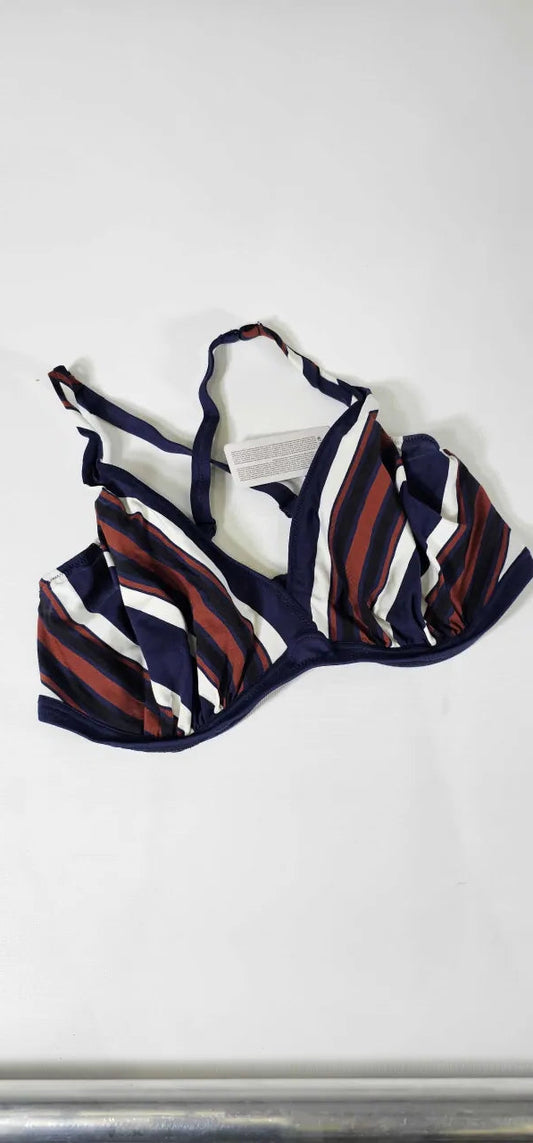 Fantasie - Navy Ocean Cove Plunge Bikini Top - Multi Size: 36Ff