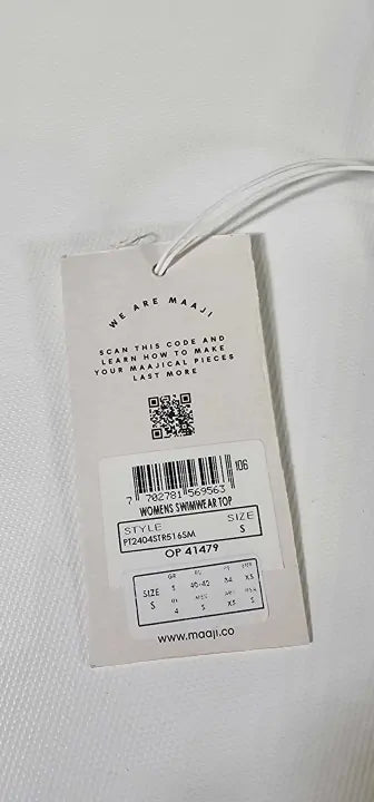 Maaji - Black & White Bikini Top - White Size: S