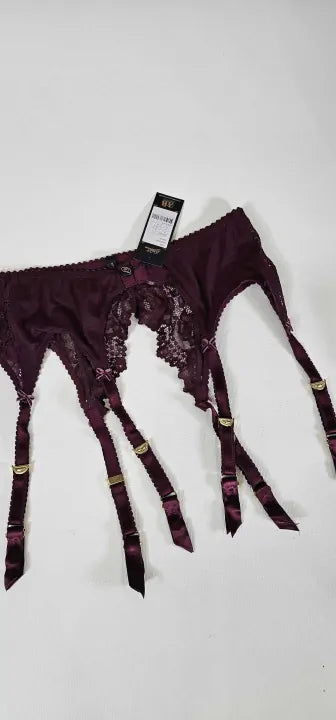 Dita Von Teese - Burgundy Cora Suspender Belt - Multi Size: M