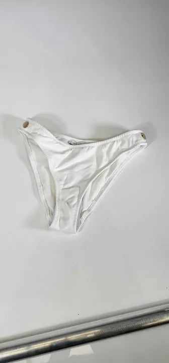 Reiss - White Iris Button Detail Bikini Bottoms - White Size: Uk8