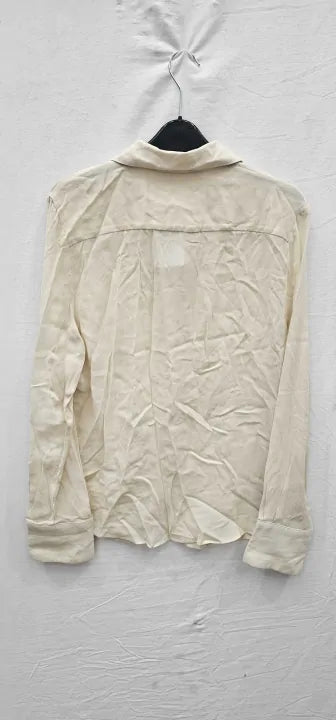 Mango - Ecru Button Through Shirt - Cream Size: M