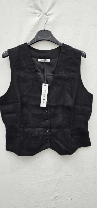 N°· Eleven - Black Linen Waistcoat - Black Size: L