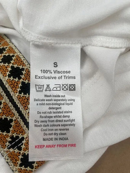 N°· Eleven - White Jersey Trim Maxi Dress Size: Small