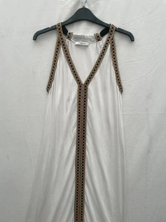 N°· Eleven - White Jersey Trim Maxi Dress Size: Small