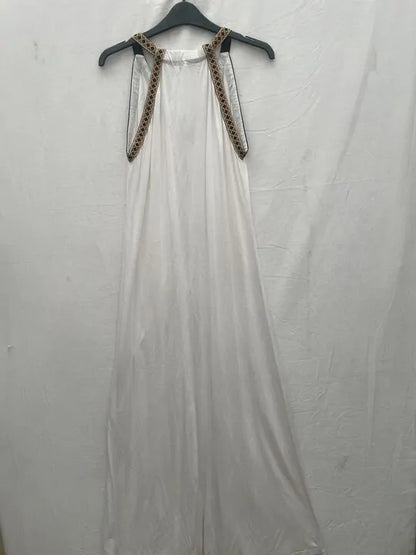 N°· Eleven - White Jersey Trim Maxi Dress Size: Small
