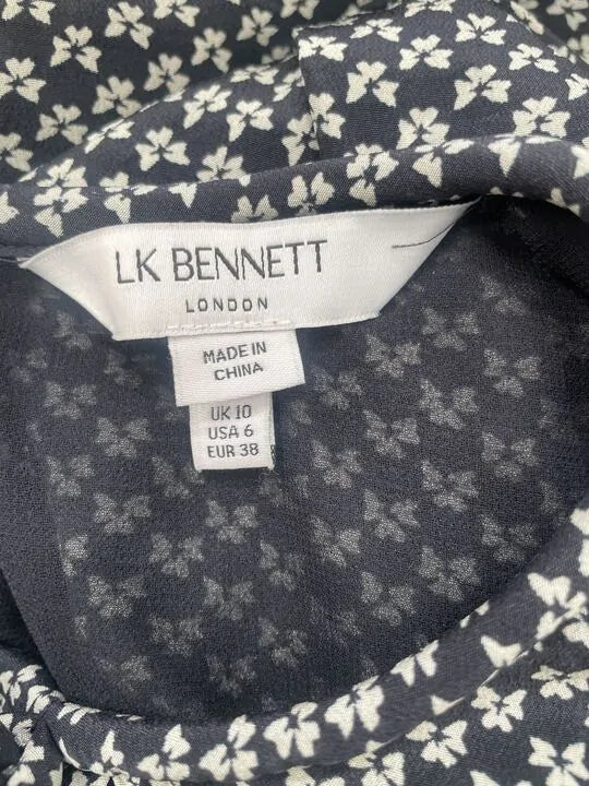 L K Bennett - Black/white Montana Dress Size: Uk 10