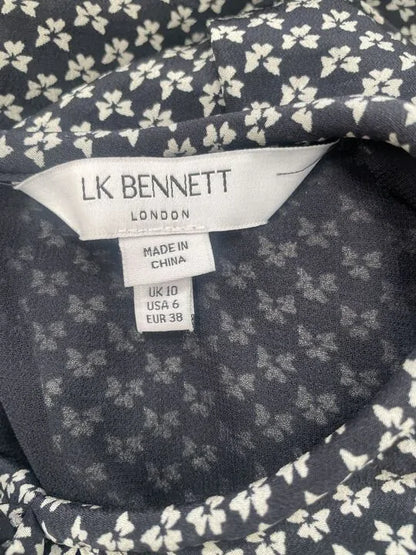 L K Bennett - Black/white Montana Dress Size: Uk 10