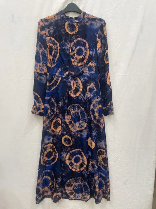 Whistles - Blue Elena Tie Dye Midi Dress Size: Uk 8