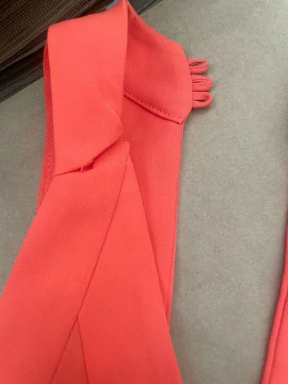 Mango - Orange Wrap Back Dress Size: Small