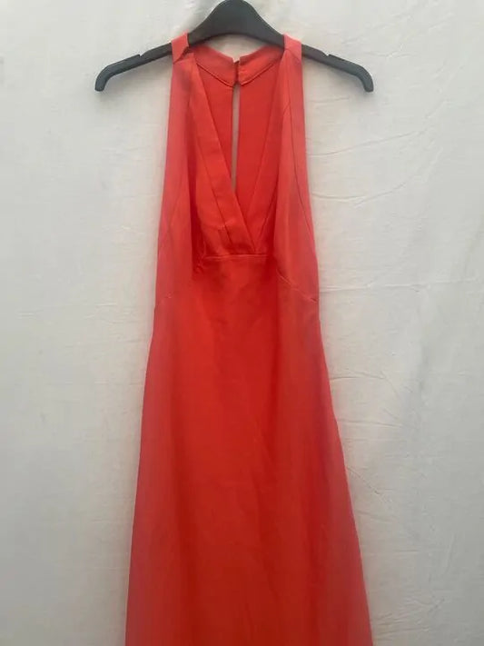 Mango - Orange Wrap Back Dress Size: Small