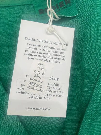 Rodier - Green Puff Sleeve Linen Midi Dress Size: M/l