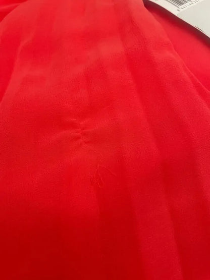 Mango - Coral Red Pleated Halter Neck Dress Size: Small