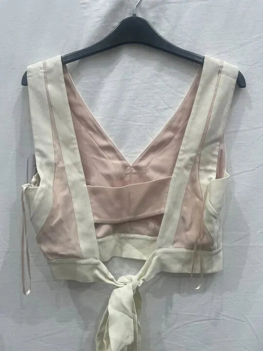 Reiss - Nude Rosalia Co-ord Crop Top Size: Uk 10