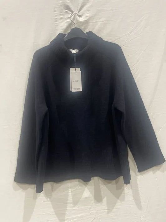 Reiss - Navy Edina Roll Neck Wool Cashmere Jumper Size: Medium