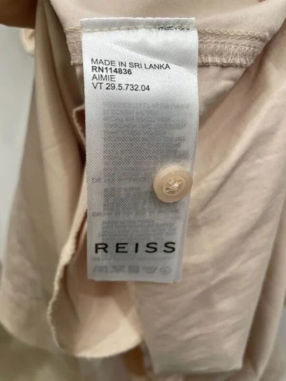 Reiss - Stone Cotton Blend Utility Belted Midi Dress Size: Uk 12