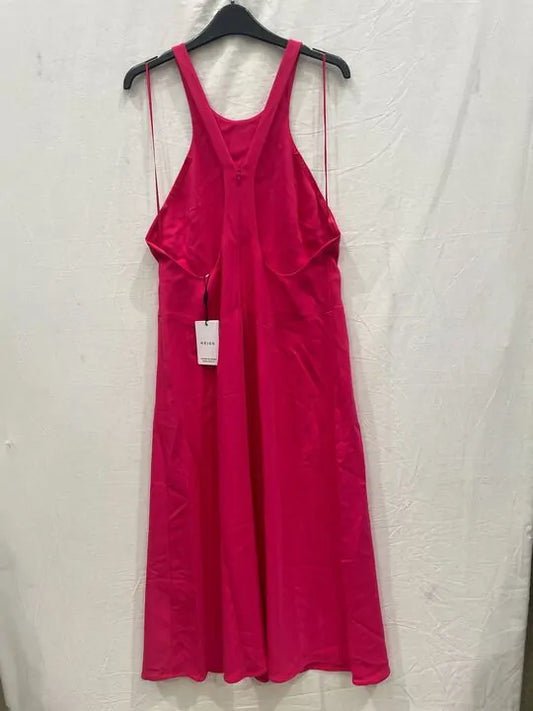 Reiss - Pink Vienna Midi Dress Size: Uk 14