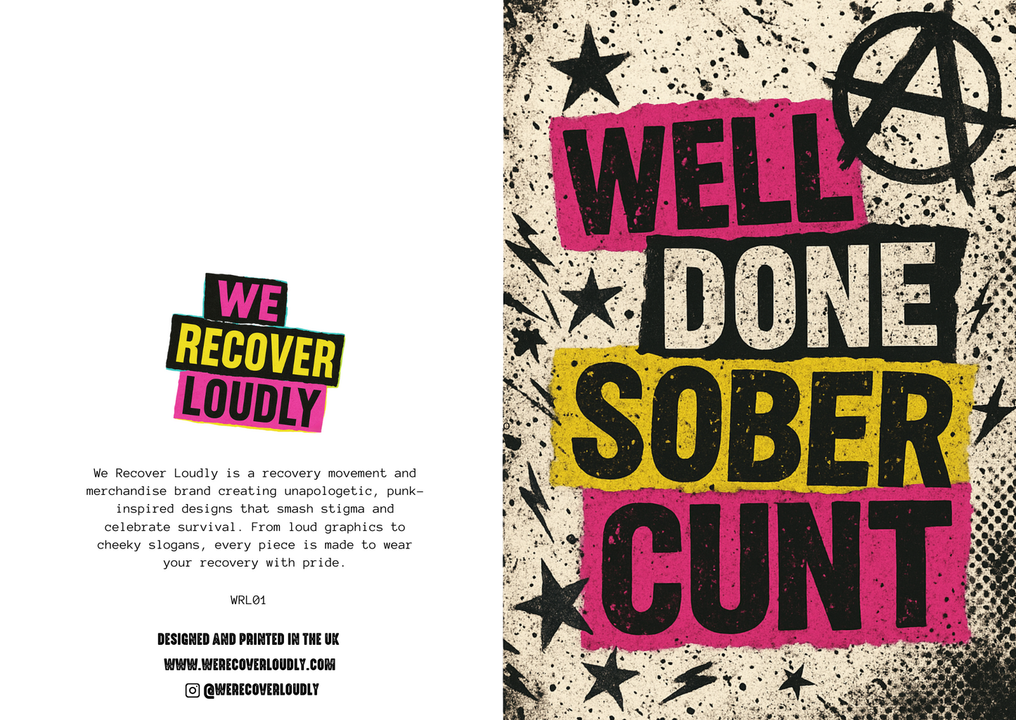 WELL DONE SOBER CUNT CARD