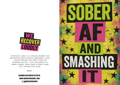SOBER AF AND SMASHING IT CARD