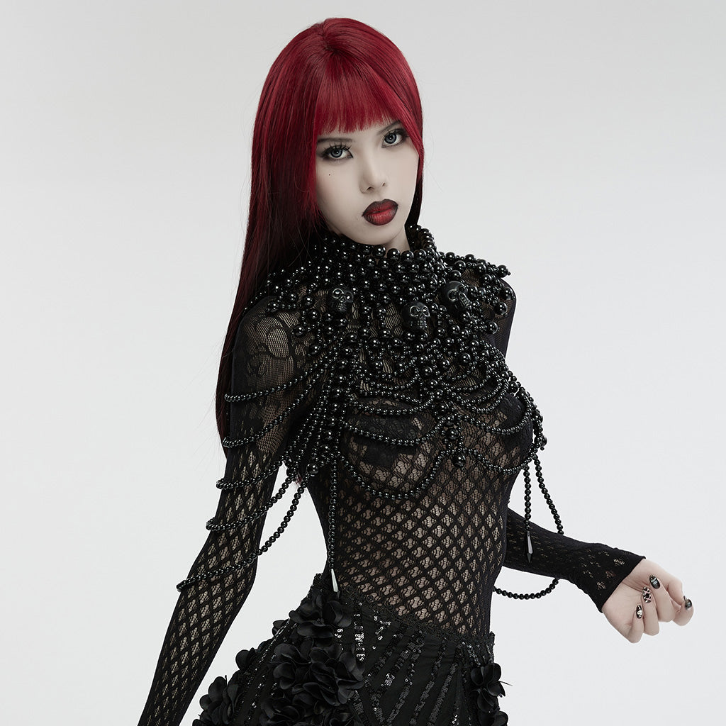 Punk Rave Aphrodite Beaded Necklace - Gothic Fashion Accessory