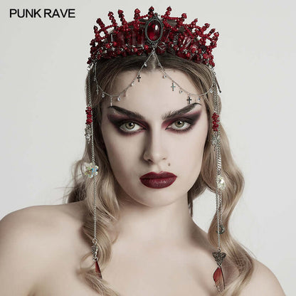 Punk Rave Effie Gorgeous Red Crystal Headband
