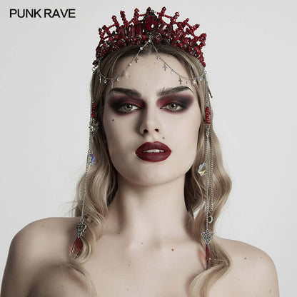 Punk Rave Effie Gorgeous Red Crystal Headband