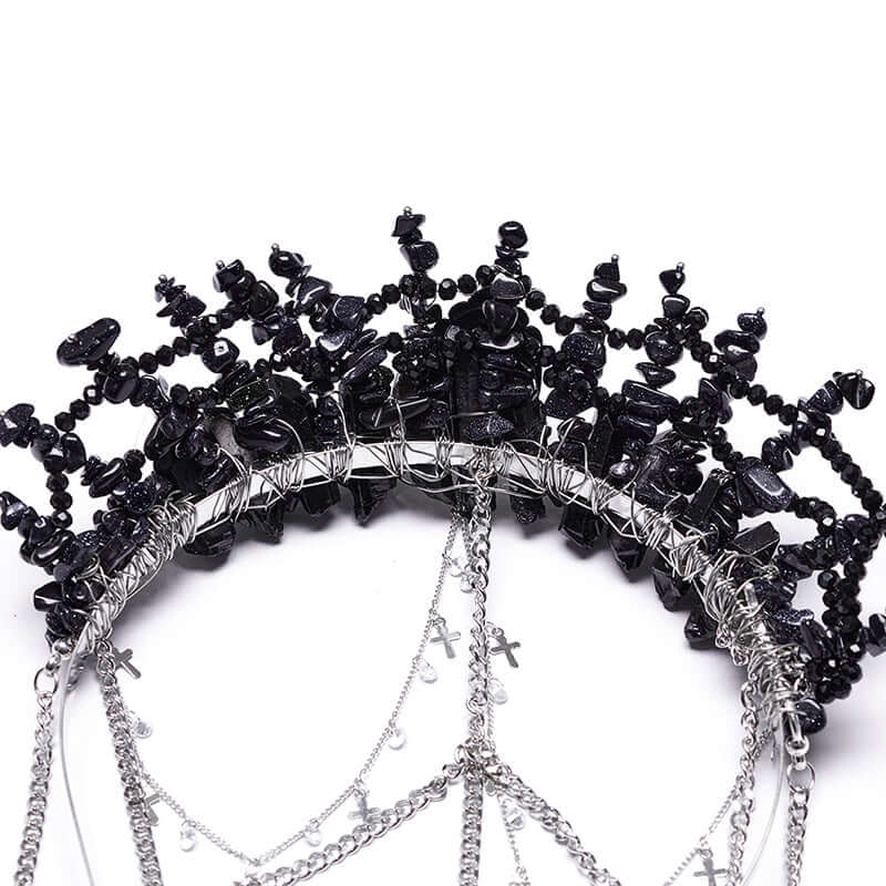 Punk Rave Effie Gorgeous Black Crystal Headband