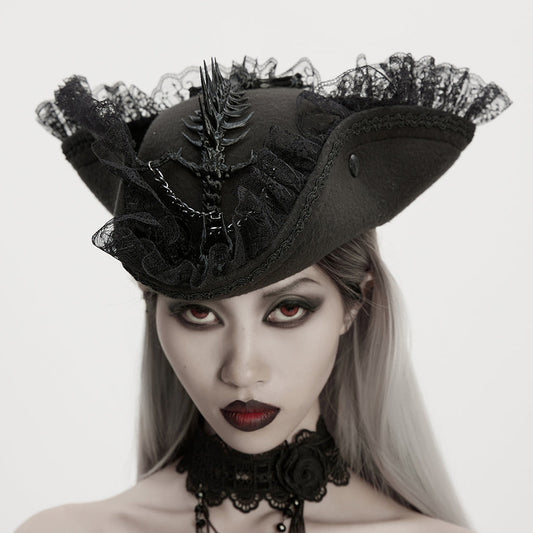 Punk Rave Goth Imprisoned Beast Bone Pirate Hat