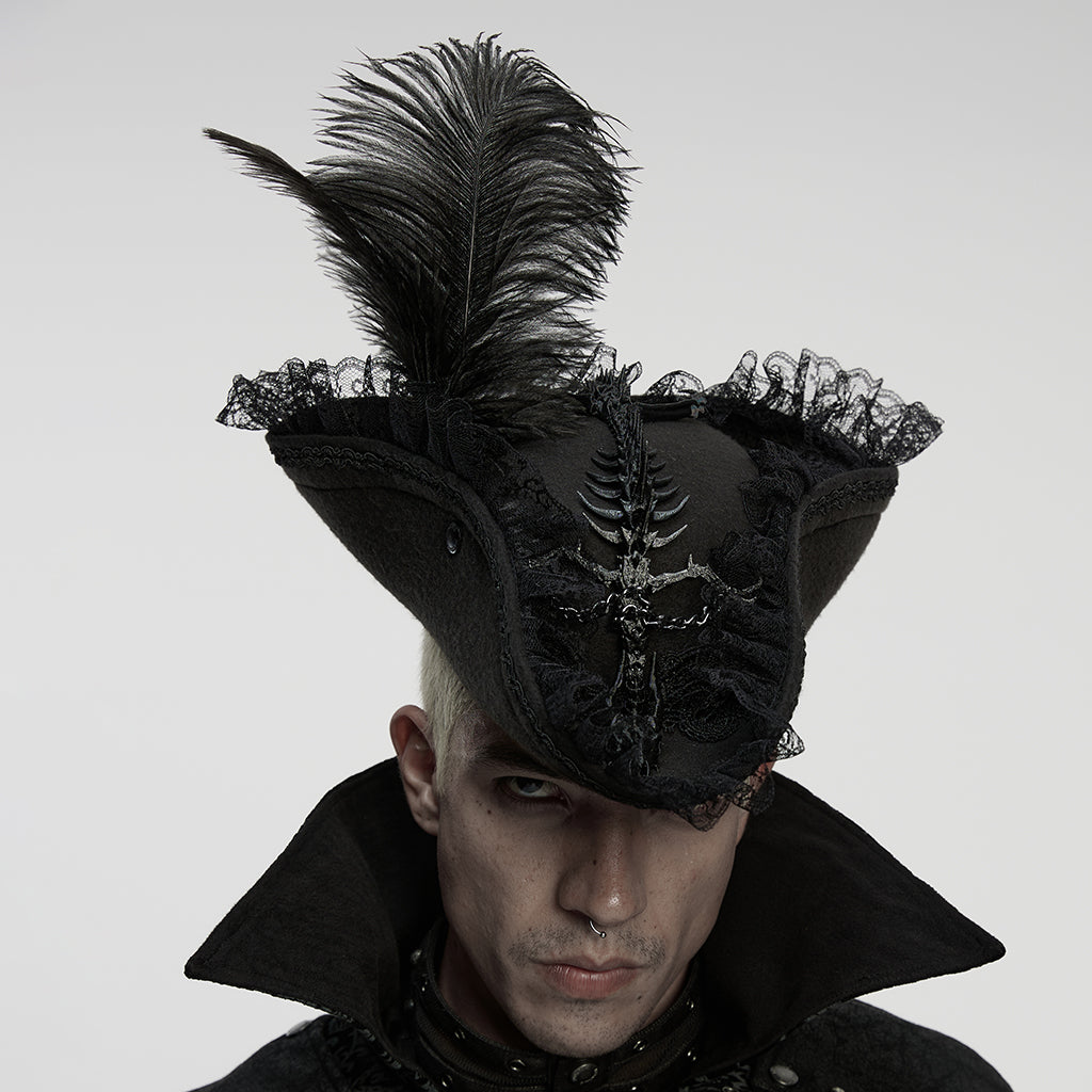 Punk Rave Goth Imprisoned Beast Bone Pirate Hat