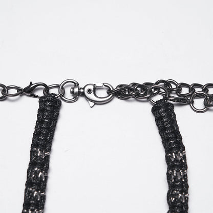 Punk Rave Doomsday Punk Snake-Wrapped Skull Necklace