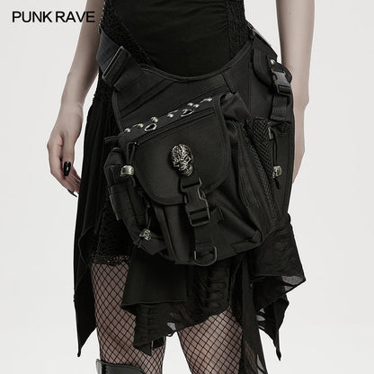 Punk Rave Techwear Skull Waist–Leg Bag