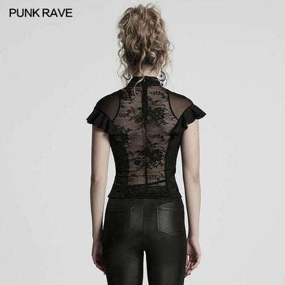 Punk Rave Gothic Applique Top