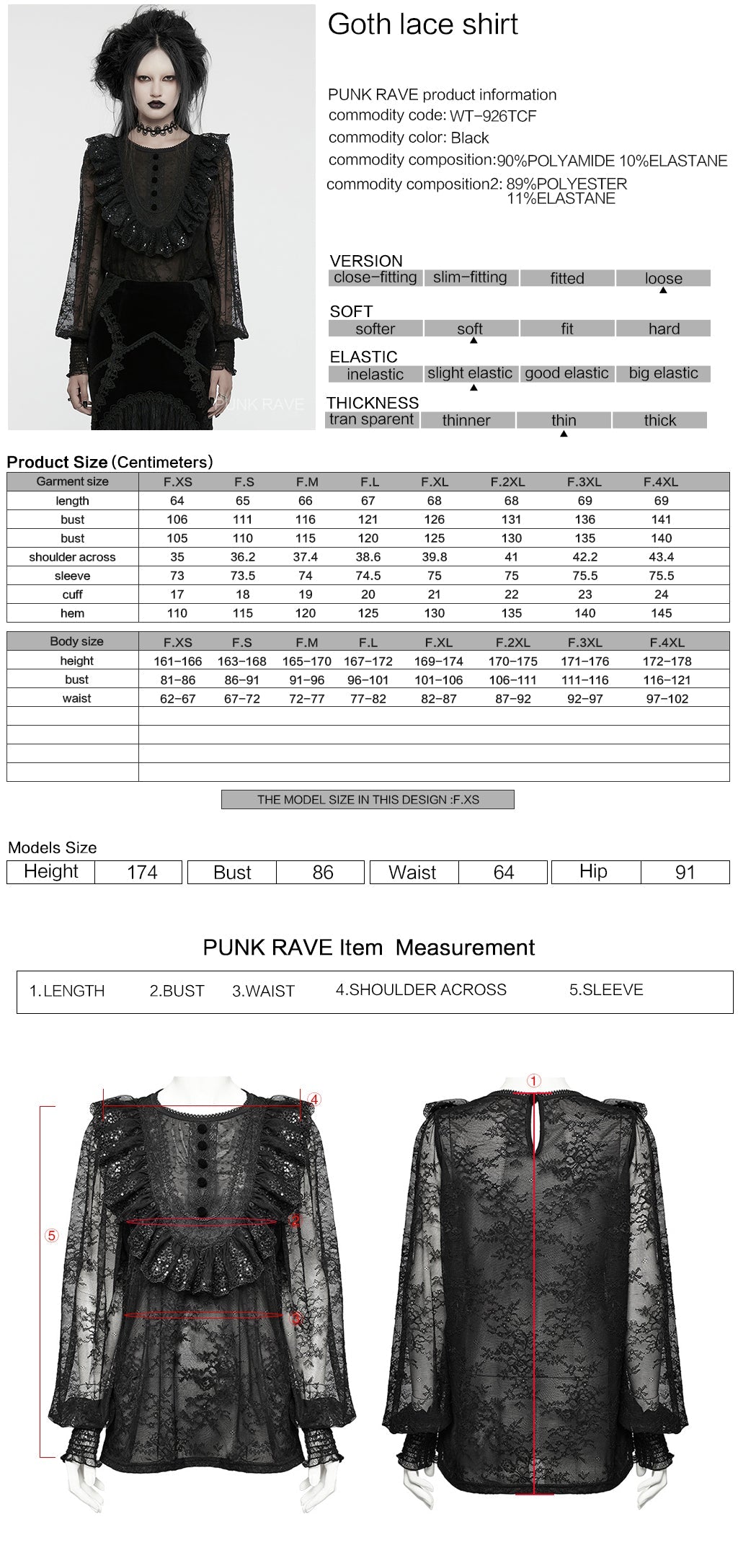 Punk Rave Demille Sequinned Lace Blouse