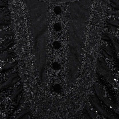 Punk Rave Demille Sequinned Lace Blouse