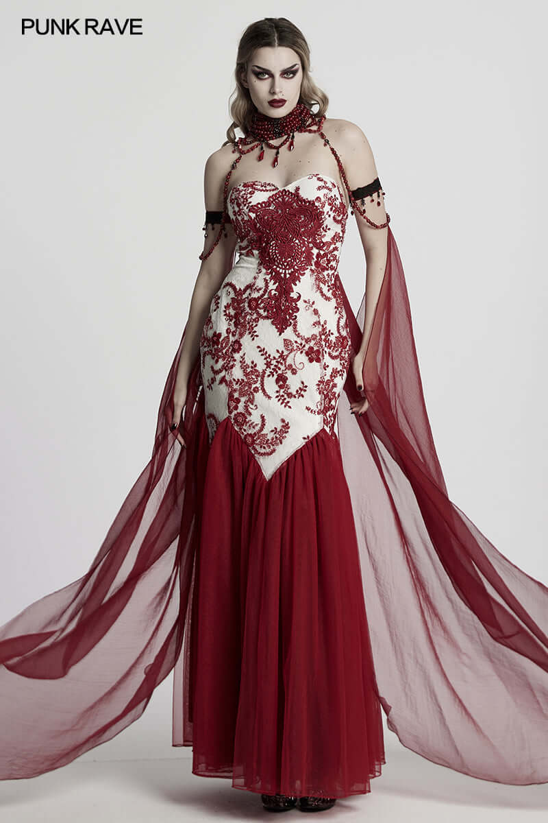 Punk Rave Dark Night Vampire Cloak in Red