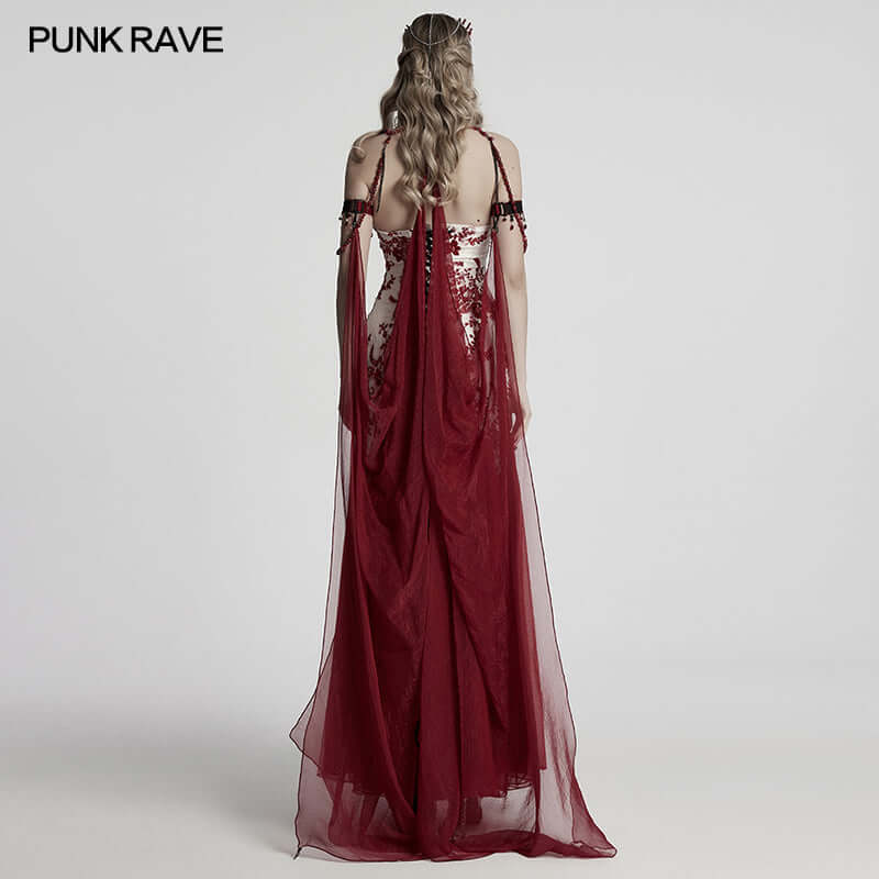 Punk Rave Dark Night Vampire Cloak in Red