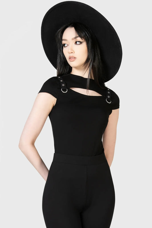 Killstar Xara Keyhole Strap Gothic Top