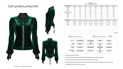 Punk Rave Fawn Gradient Printed Shirt in Green