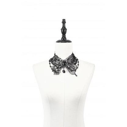 Dark in Love Lysandra Butterfly Lace Beaded Collar