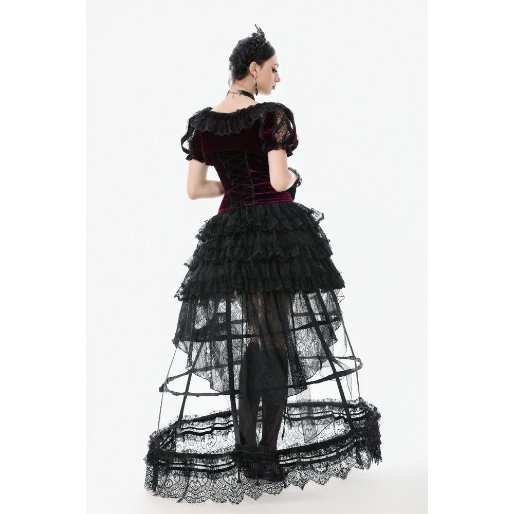 Dark in Love Isolde Velvet & Lace Puff Sleeve Bolero