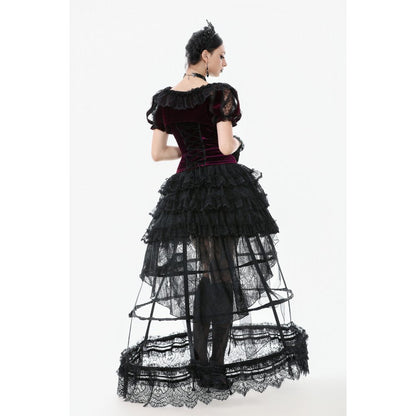 Dark in Love Isolde Velvet & Lace Puff Sleeve Bolero